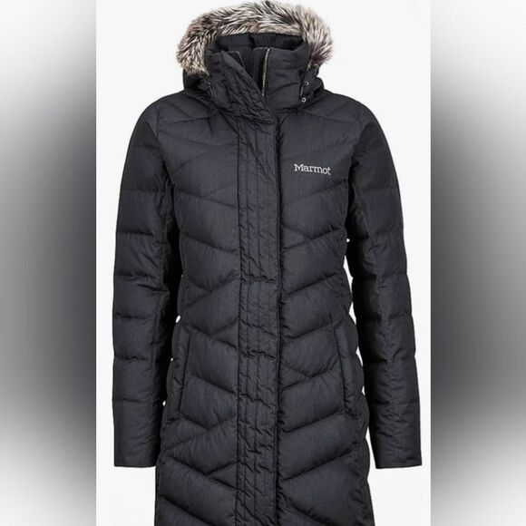 Marmot Strollebridge Women's Black Down Coat Faux Fur Size Small - Picture 13 of 13
